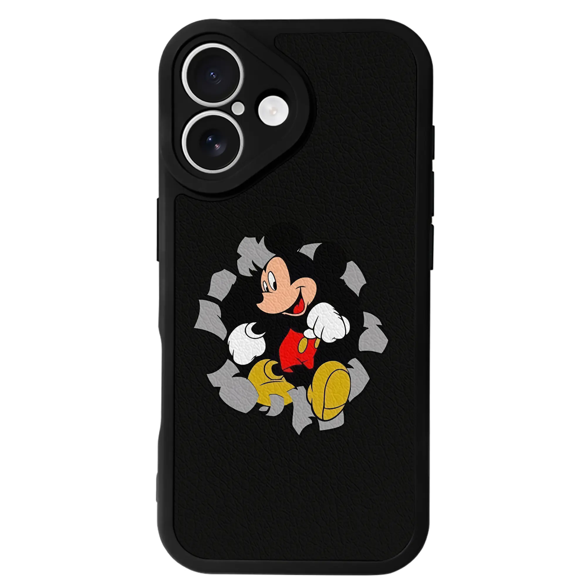 ミッキーマウス（Mickey Mouse） グッズ ミッキーマウス（Mickey Mouse） - IPhone 16シリーズ対応 ・ シリコンスマホケース ・ レザー調 ・ 高精度フィット ・ 耐衝撃 ・ ワイヤレス充電対応 ・ 精密カット